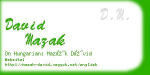 david mazak business card